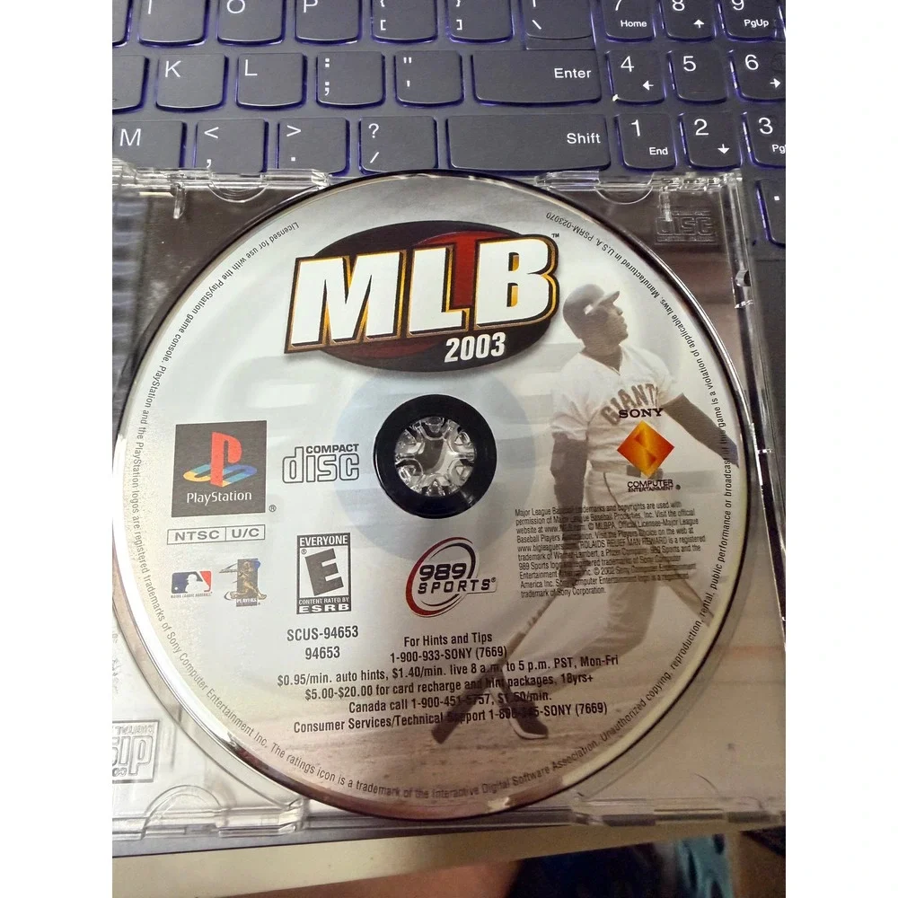 MLB 2003 Sony PlayStation 1 PS1 989 Sports Baseball Game‎ SCUS-94653